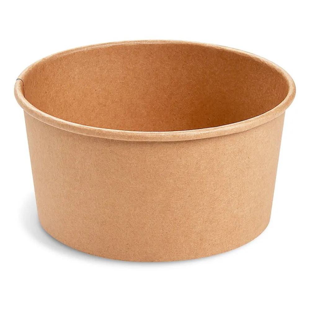 Salatschalen Feinkostschalen braun aus Pappe mit PE beschichtet 1000ml O150mm, 50 Stk. – Bild 2