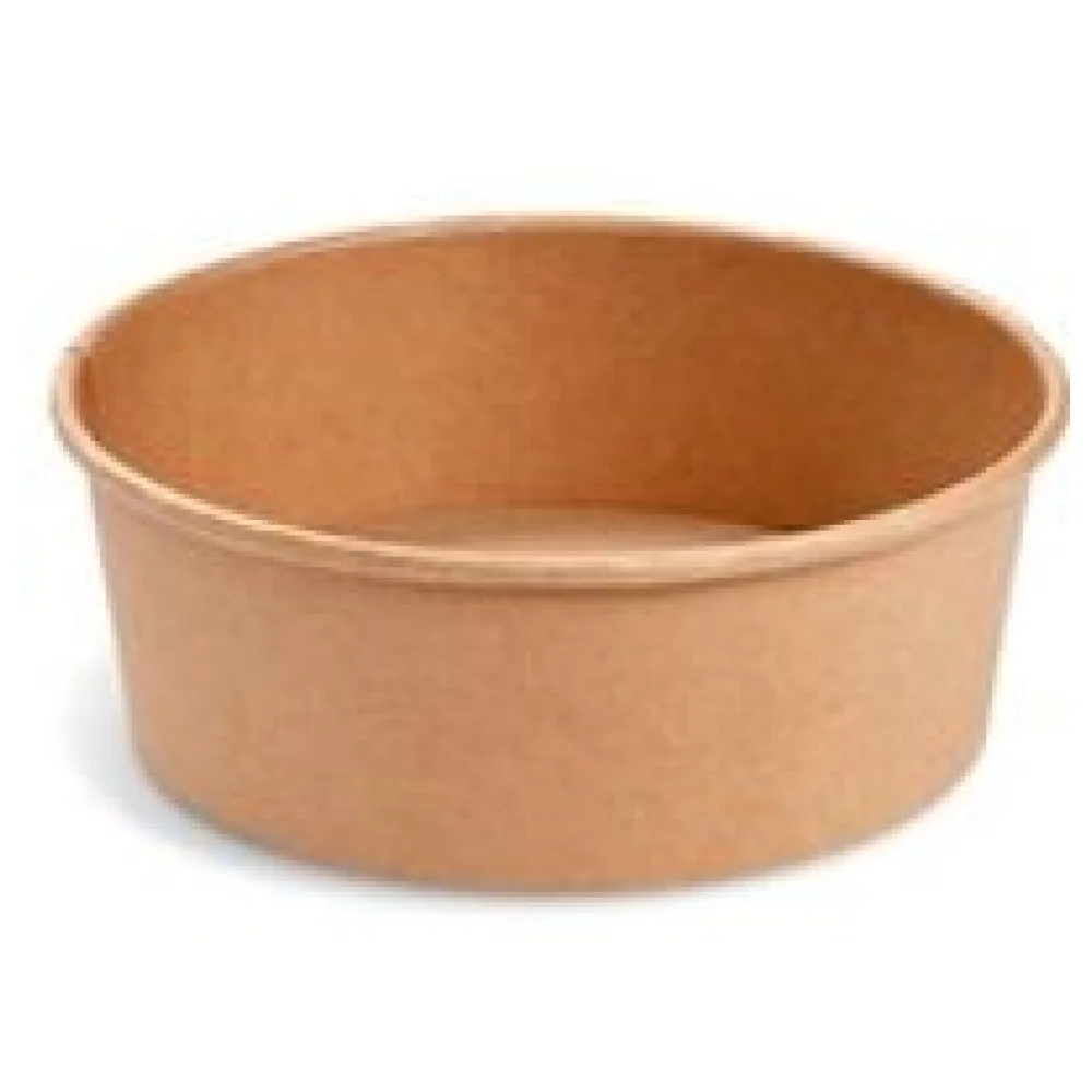 Salatschalen Feinkostschalen braun aus Pappe mit PE beschichtet 1300ml O185mm, 50 Stk. – Bild 3
