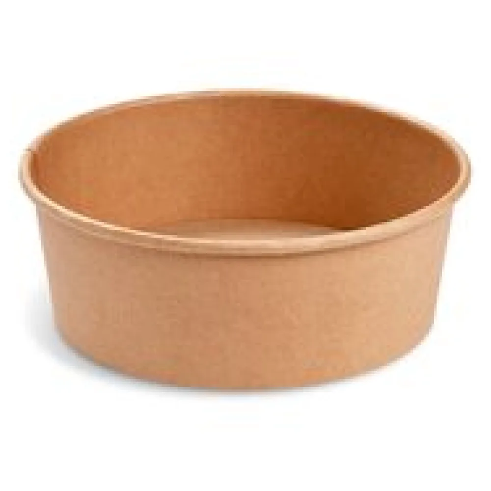 Salatschalen Feinkostschalen braun aus Pappe mit PE beschichtet 1300ml O185mm, 50 Stk.