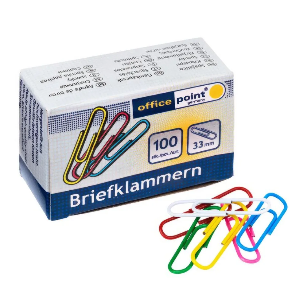 Büroklammern Briefklammern farblich sortiert 33mm (10 packs je 100 Stk) = 1000 Stk. – Bild 2