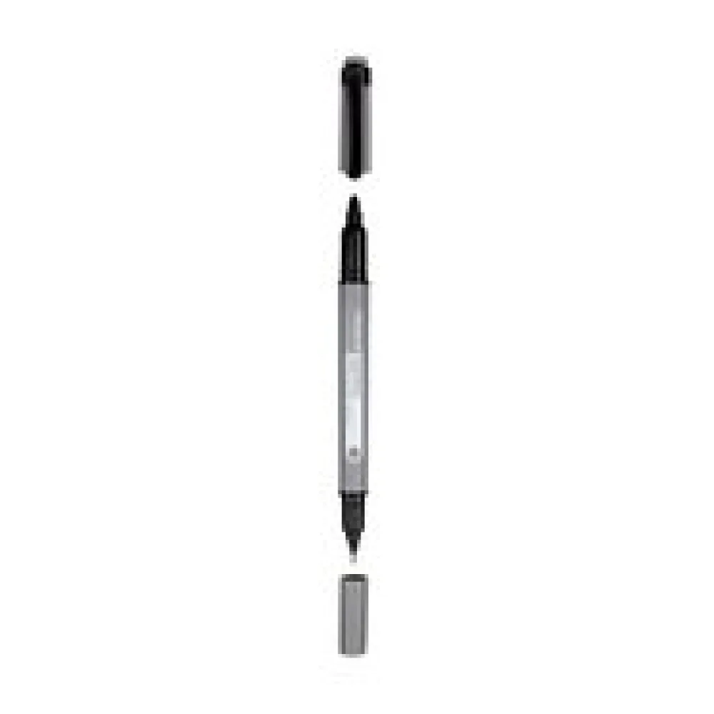 Marker Fineliner mit Doppelspitze 0,4 mm (fein) bis 3 mm (mittel) schwarz, 10 Stk.