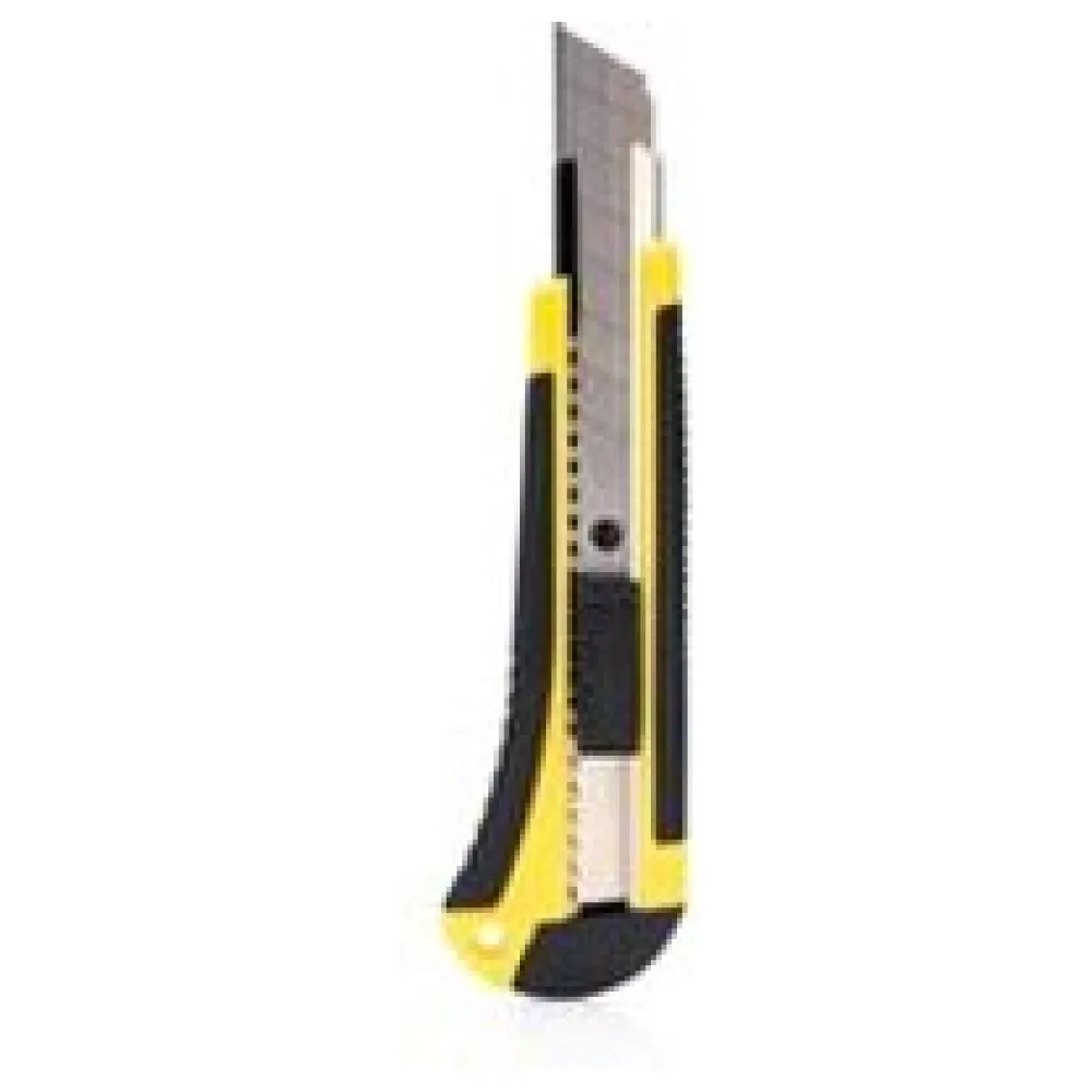 Schneidemesser Cutter mit Metallführung Antirutschgriff stabil 18mm Abbrechklinge – Bild 3