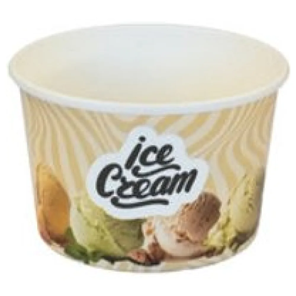 Eisbecher aus Pappe Papierbecher 175 ml bedruckt "ICE CREAM" O85 mm, 50 Stück – Bild 3
