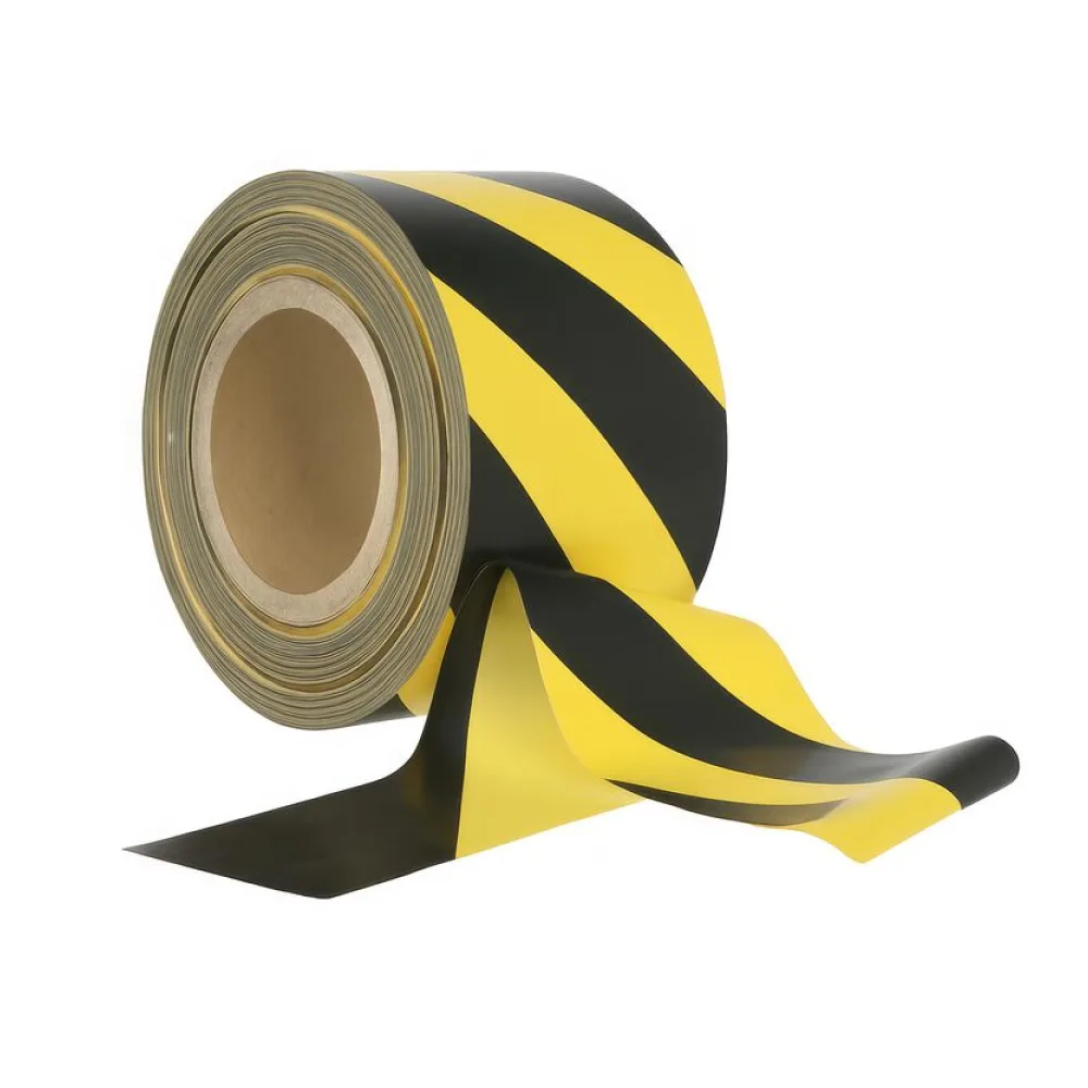 Absperrband gelb schwarz gestreift 75mm breit 500 Meter LDPE – Bild 2