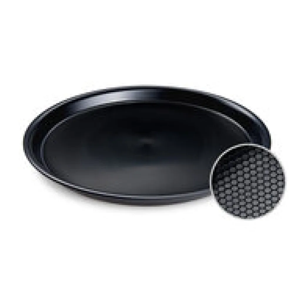 Gastro Serviertablett rutschfest rund schwarz O37 x 3 cm