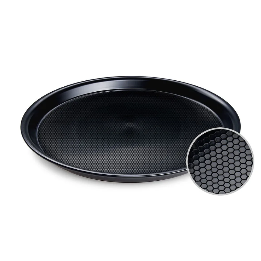 Gastro Serviertablett rutschfest rund schwarz O37 x 3 cm – Bild 2