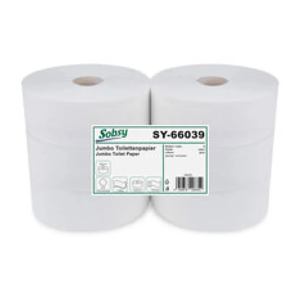 Jumbo Toilettenpapier 2-lagig Recyclingpapier Kerndurchmesser 6.0 cm, 6 Stk.
