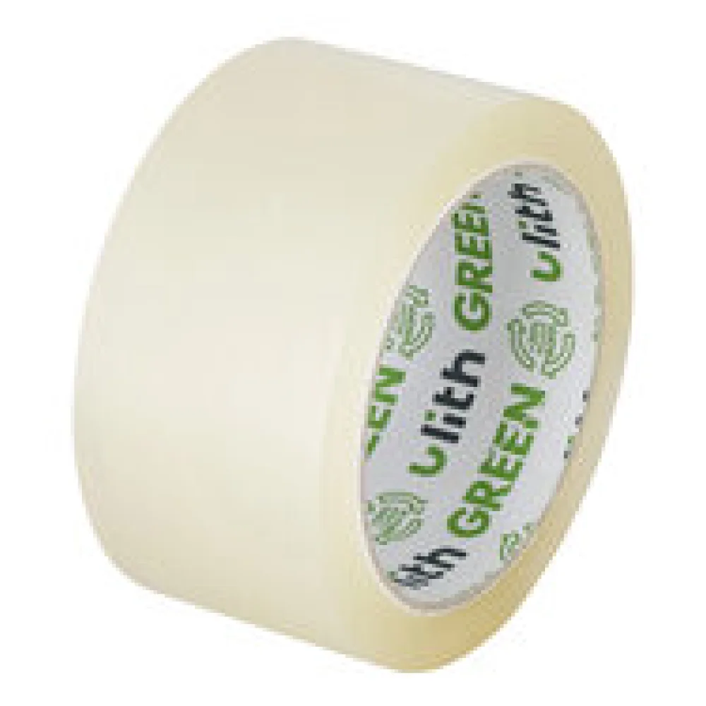 ULITH GREEN Packband Klebeband 50mmx66m mit Recyclinganteil & leise, transparent