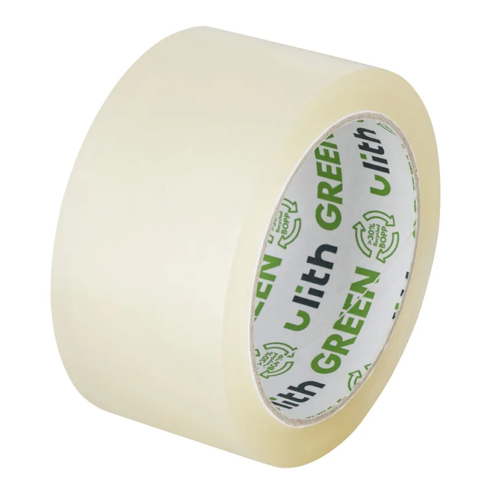 ULITH GREEN Packband Klebeband 50mmx66m mit Recyclinganteil & leise, transparent – Bild 2