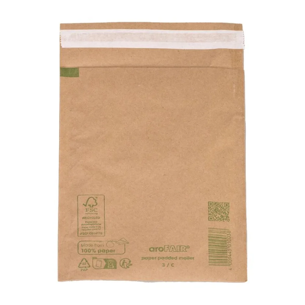AROFAIR Papierpolstertaschen 170x225+50mm 100% Recycling, Ersatz für Luftpolstertaschen – Bild 2