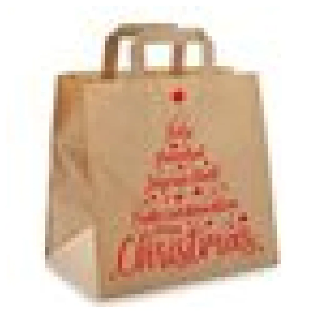 Papiertragetaschen aus Kraftpapier 260+170x250mm Motiv Christmas rot braun 80 gr. – Bild 4