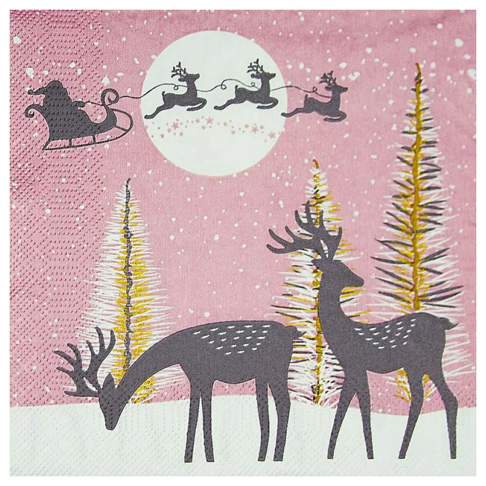 Weihnachtsservietten 3-lagig 33 x 33 cm Rentiere, 20 Stk. – Bild 2