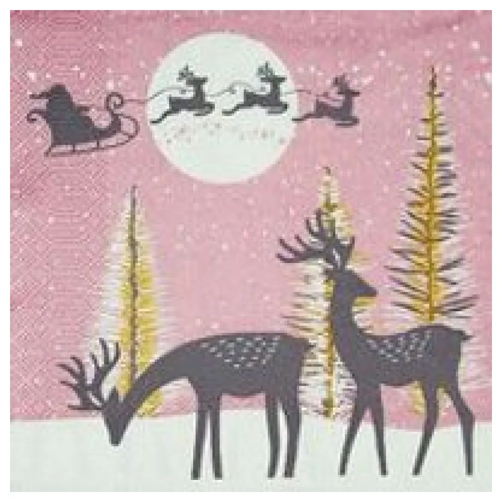 Weihnachtsservietten 3-lagig 33 x 33 cm Rentiere, 20 Stk. – Bild 3