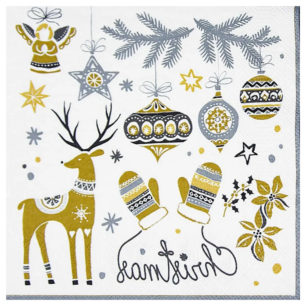 Weihnachtsservietten 3-lagig 33 x 33 cm Weihnachtsdeko, 20 Stk. – Bild 2