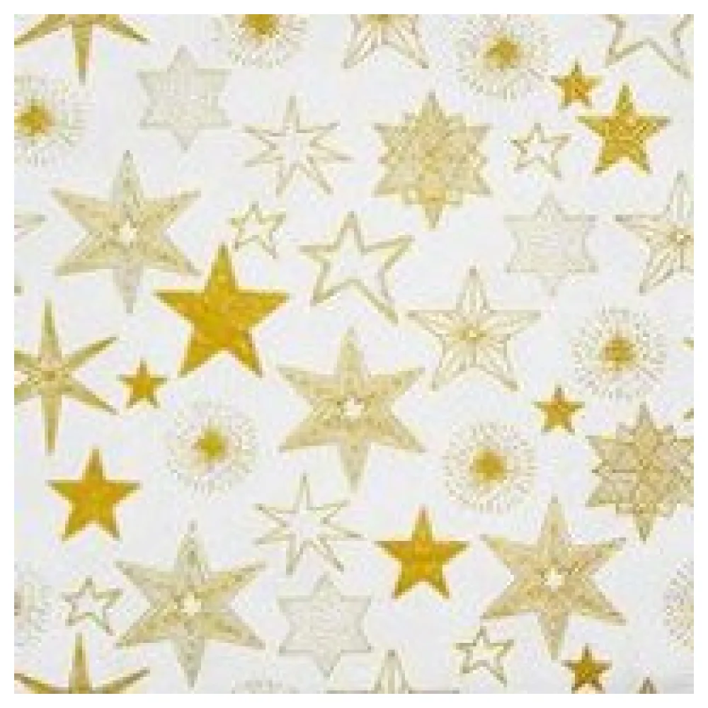 Weihnachtsservietten 3-lagig 33 x 33 cm goldene Sterne, 20 Stk. – Bild 3