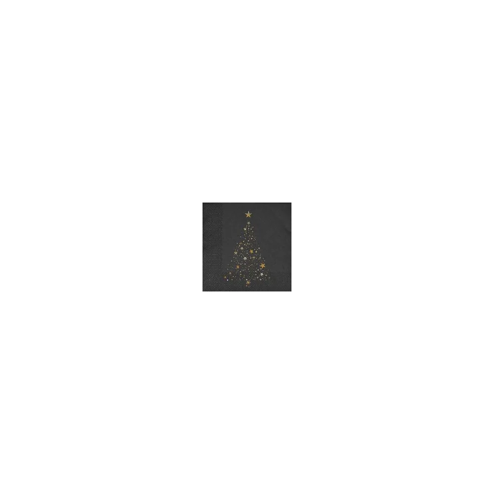 Weihnachtsservietten 3-lagig 33 x 33 cm Weihnachtsbaum in der Nacht, 20 Stk.