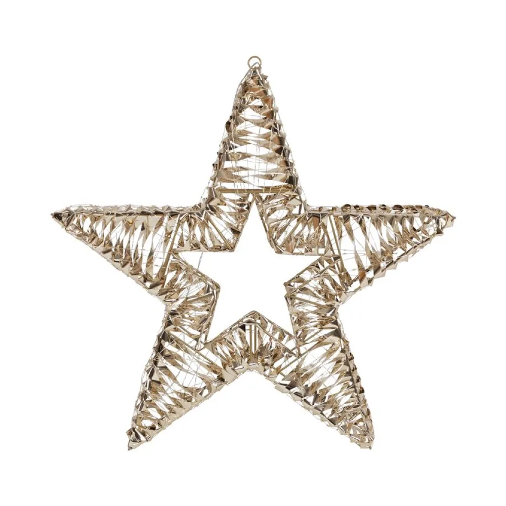 Stern, aus Metall/PET gold, mit LED, warmweiß, O60cm – Bild 2