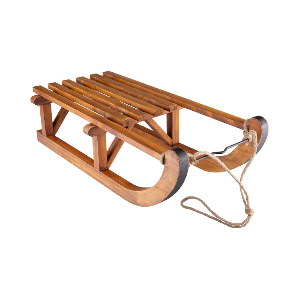 Schlitten aus Holz, Deko zum Hängen braun, 62cm – Bild 2