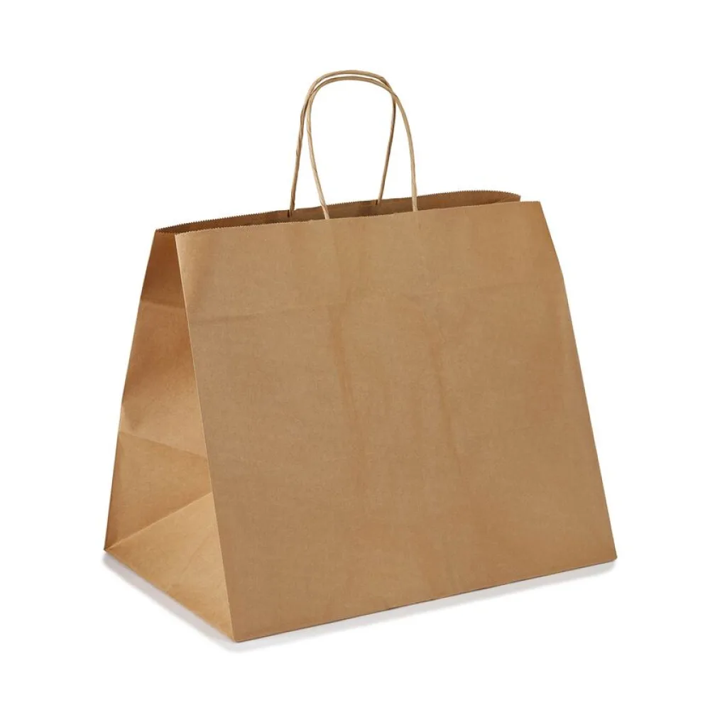 Papiertragetaschen mit Kordelhenkeln Kordeltaschen 260 + 170 x 250mm 80g braun – Bild 2