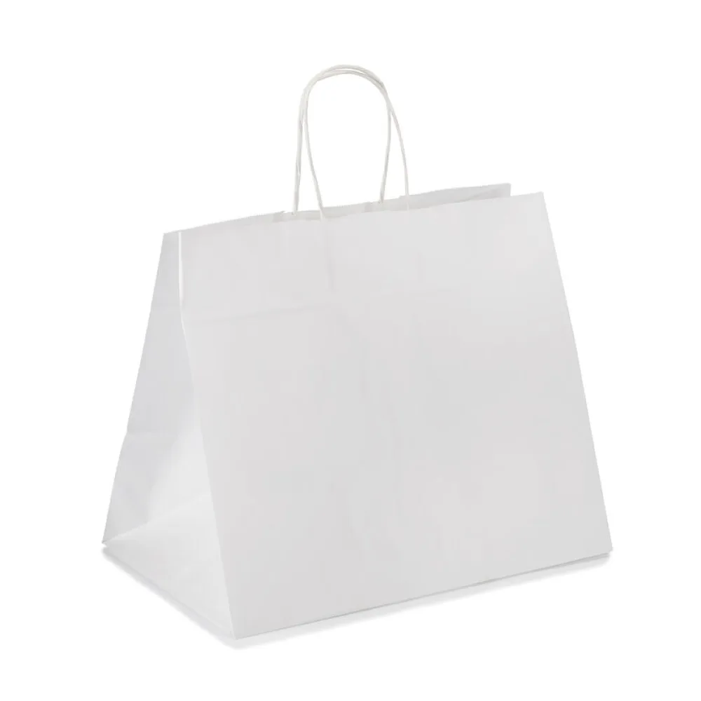 Papiertragetaschen mit Kordelhenkeln Kordeltaschen 260 + 170 x 250mm 80g weiß – Bild 2