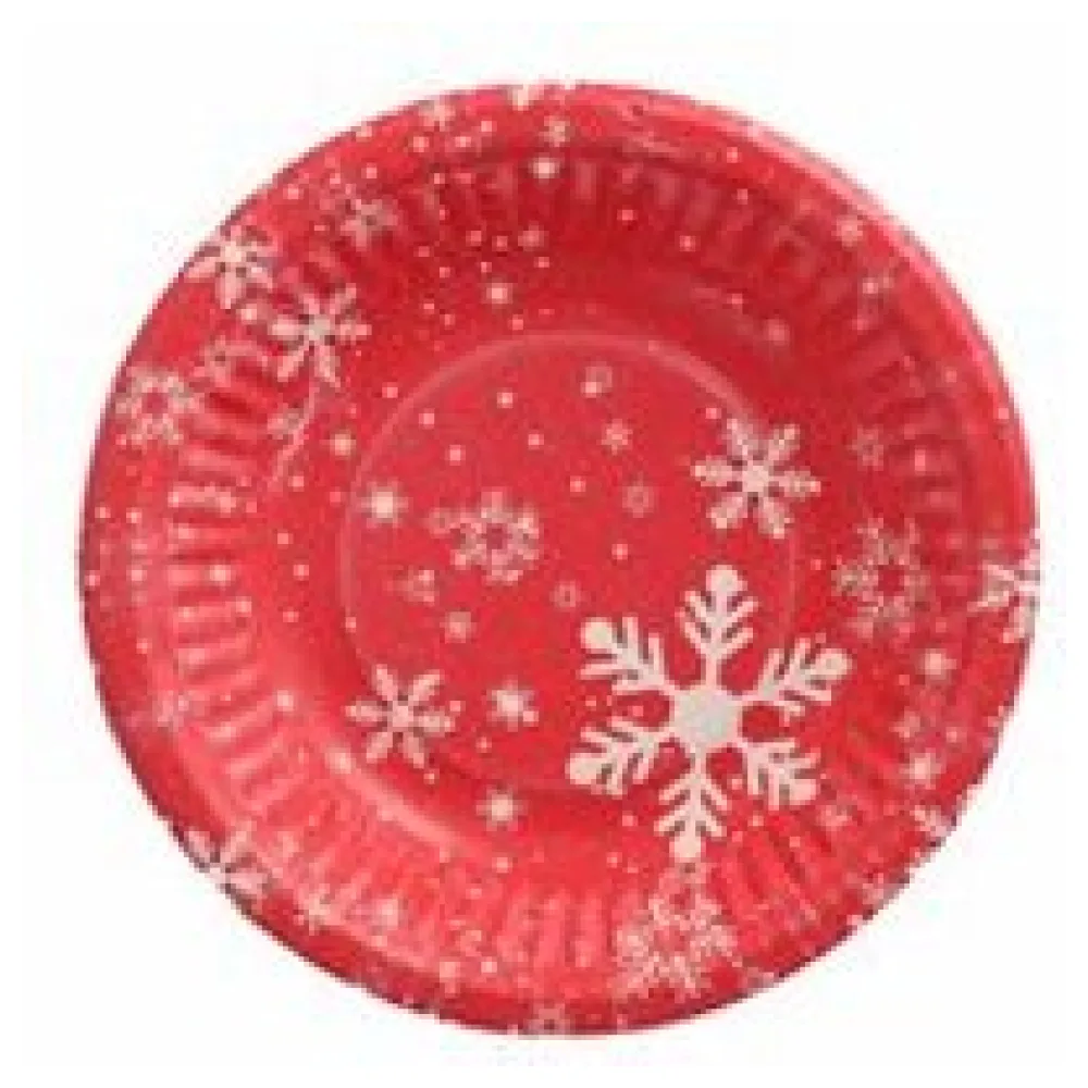 Pappschalen rund tief "Winterzauber" O 19 cm x 3 cm rot, 50 Stk. – Bild 3