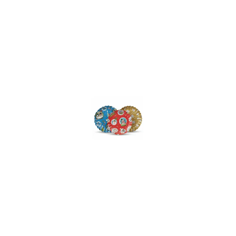 Gebäckschalen Plätzchenschalen für Weihnachtsgebäck Pappe O 23 cm verschiedene Motive, 2 Stk