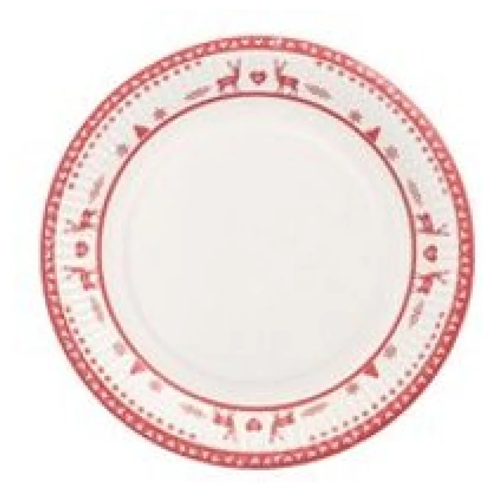Pappteller rund O 23 cm mit Motiv "Nordische Rentiere" weiß/rot, 10 Stk. – Bild 3