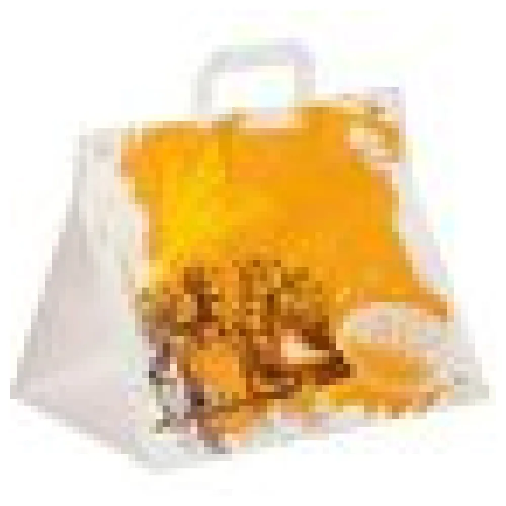 Papiertragetaschen aus Kraftpapier Motiv Steinofen mit Flachhenkeln 320+220x270mm 80g weiß, 250 Stk. – Bild 4