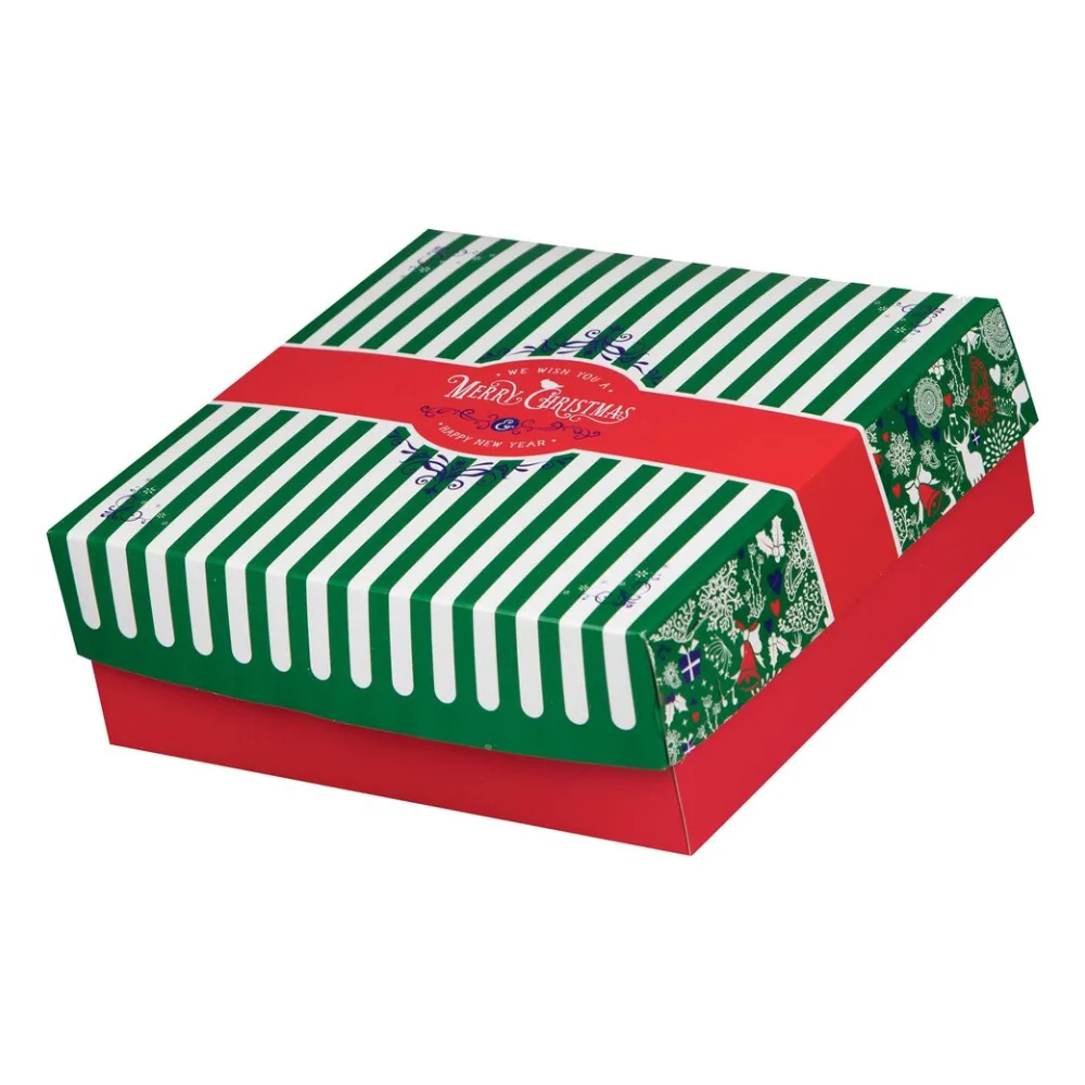 Keksbox Gebäckkarton mit Alubeschichtung "Weihnachten" 250 x 250 x 80mm, 75 Stk. – Bild 2