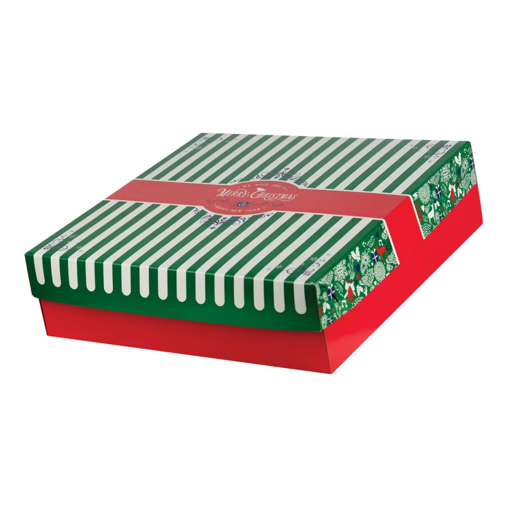 Keksbox Gebäckkarton mit Alubeschichtung "Weihnachten" 350 x 350 x 100mm, 42 Stk. – Bild 2