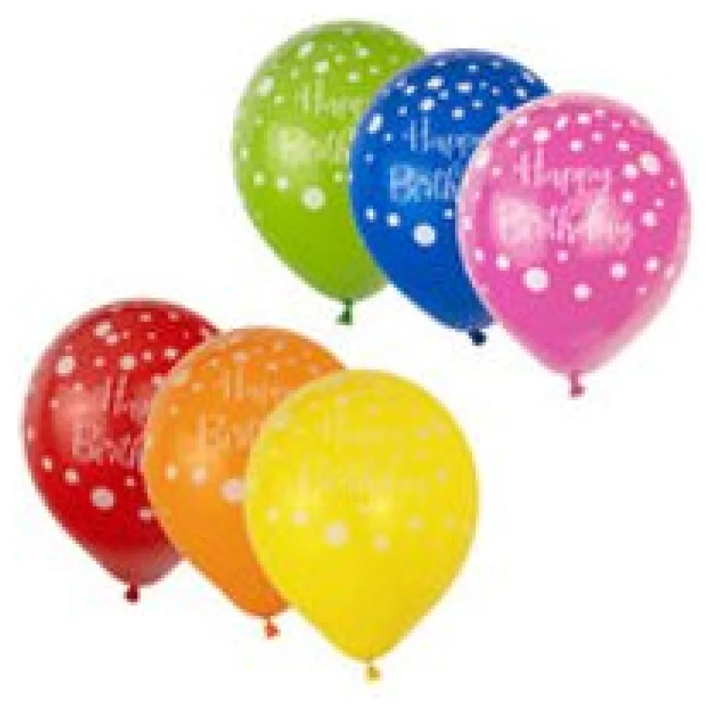 Luftballons "Happy Birthday", bunt, O30cm, 12 Stk. – Bild 3