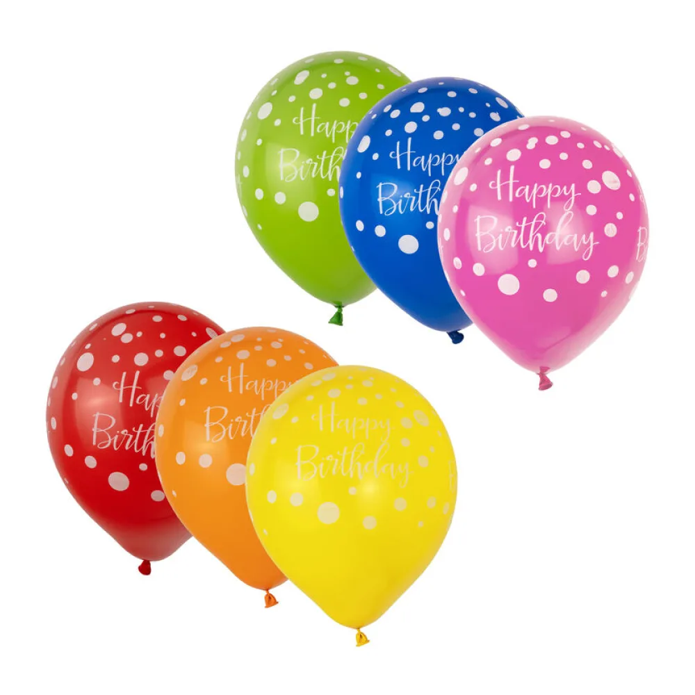 Luftballons "Happy Birthday", bunt, O30cm, 12 Stk. – Bild 2