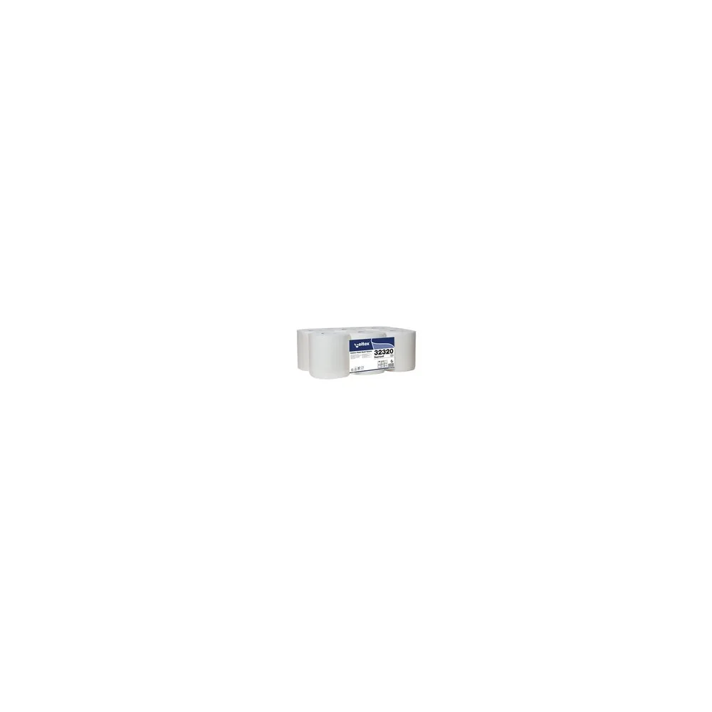 Innenabrollung Handtuchrollen 2-lagig Zellstoff 22x38cm 421 Abrisse weiß, 6 Rollen je 160m