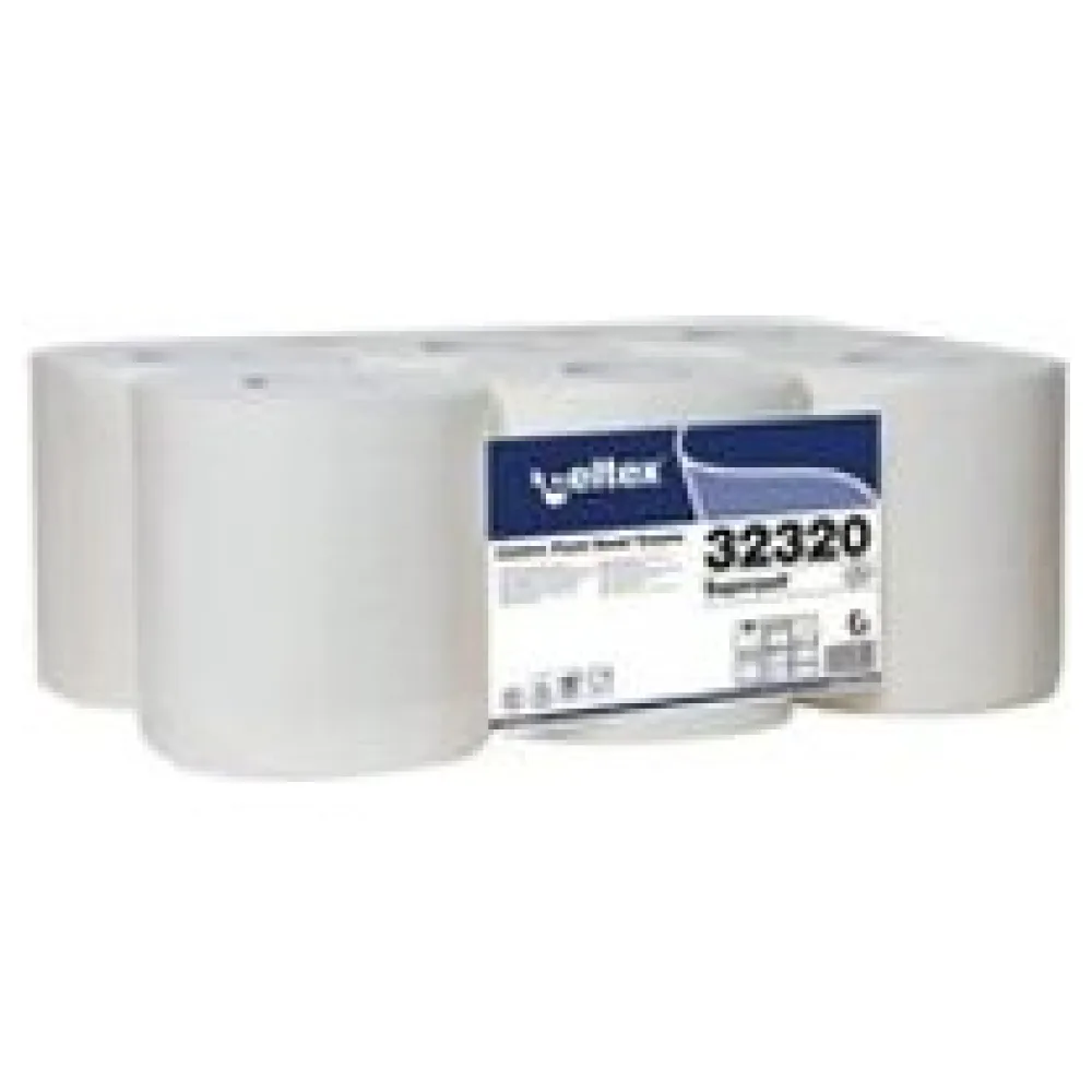 Innenabrollung Handtuchrollen 2-lagig Zellstoff 22x38cm 421 Abrisse weiß, 6 Rollen je 160m – Bild 3