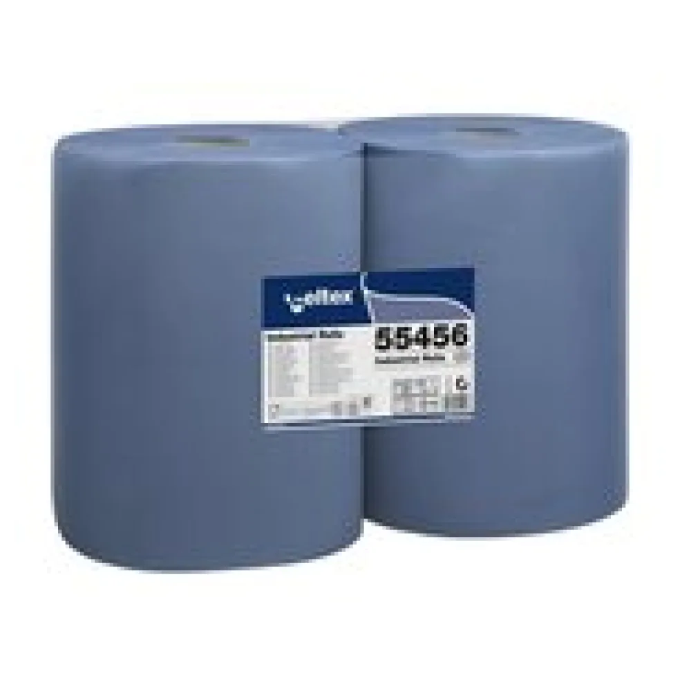 Putzpapier 2-lagig 36x36cm blau, 2 Rollen je 500 Blatt