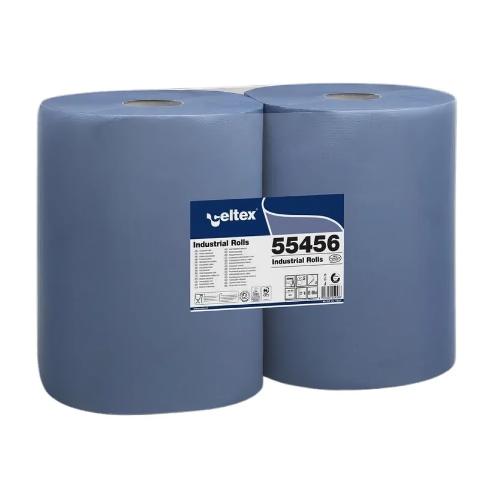 Putzpapier 2-lagig 36x36cm blau, 2 Rollen je 500 Blatt – Bild 2