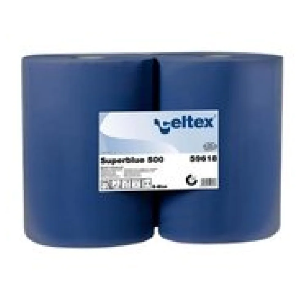 Putzpapier blau 3-lagig 36 x 36 cm, 2 Rollen a 500 Blatt