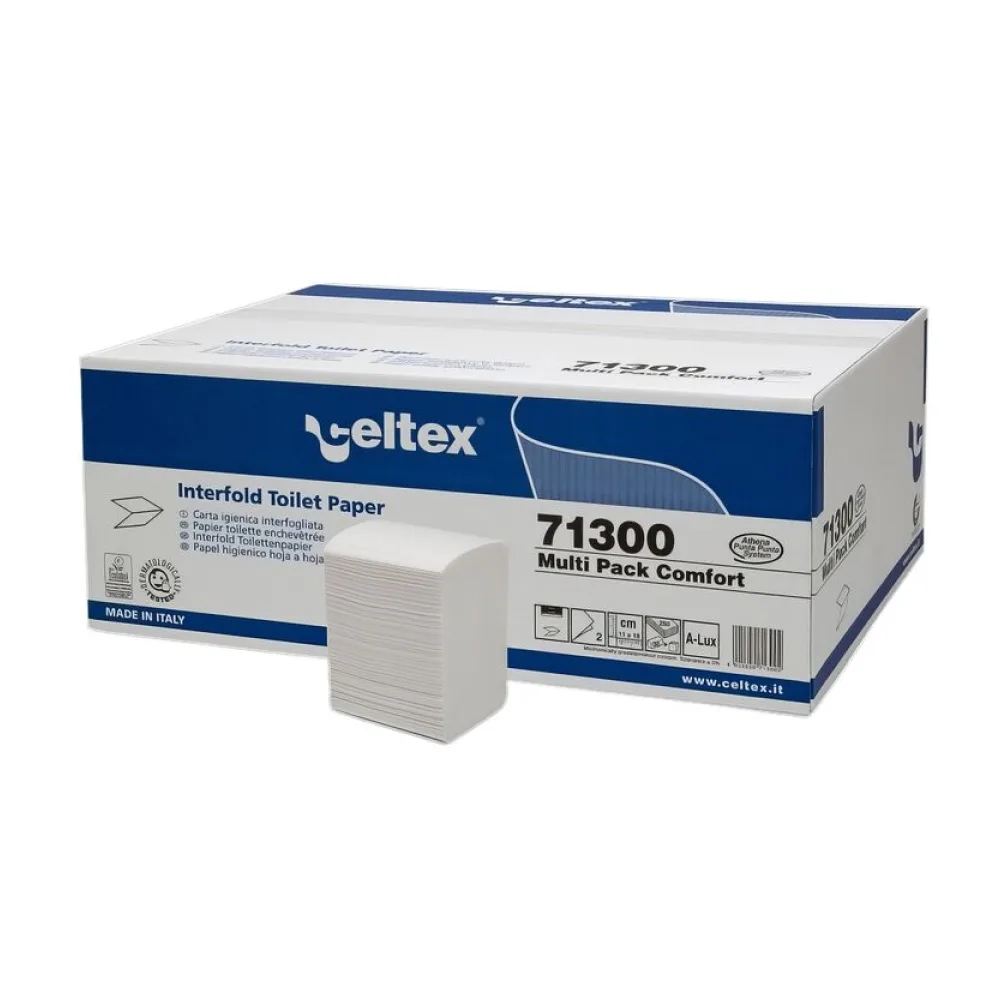 Interfold Toilettenpapier 2-lagig V-Falz weiß 11x18cm, 36 Packungen je 250 Blatt – Bild 2