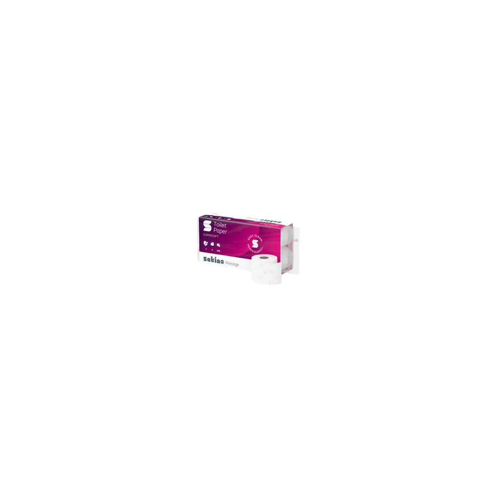 Prestige Toilettenpapier 3-lagig aus 100 Zellstoff, System MT1, 64 Rollen je 250 Blatt