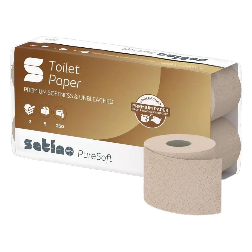 Smart Toilettenpapier 3-lagig aus 100% recyceltem Karton System MT1, 64 Rollen je 250 Blatt – Bild 2