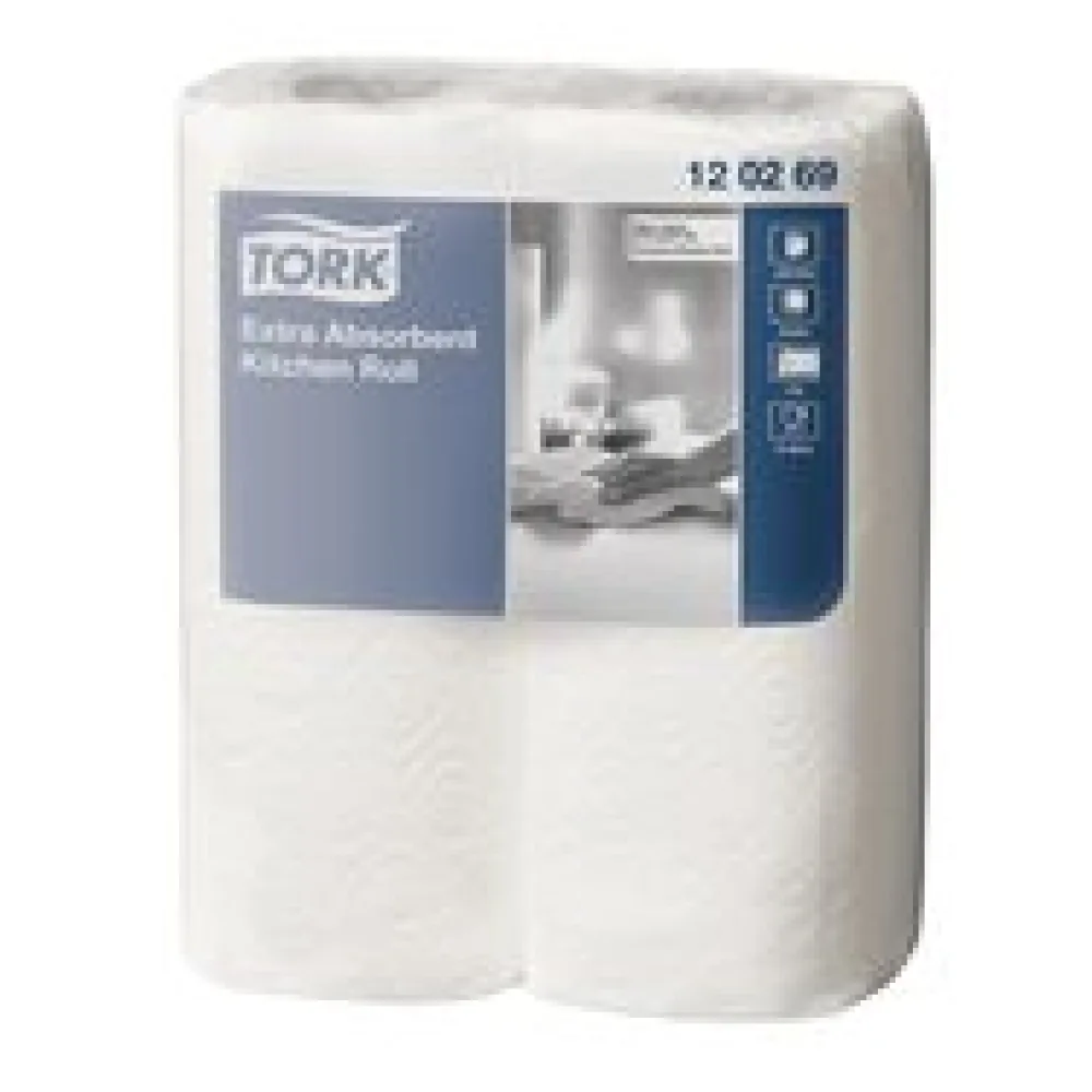 Küchenrolle 2-lagig Zellstoff 64 Blatt hochweiß 23 x 24 cm 12x2 Rollen=24 Rollen