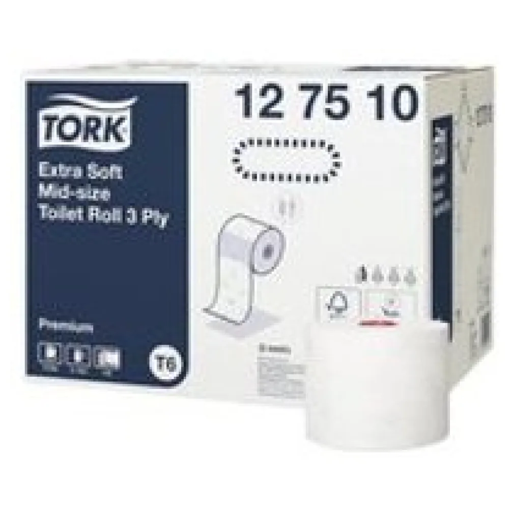 Midi Toilettenpapier Premium T6 weiß 3-lagig, 27 Rollen je 70m – Bild 3