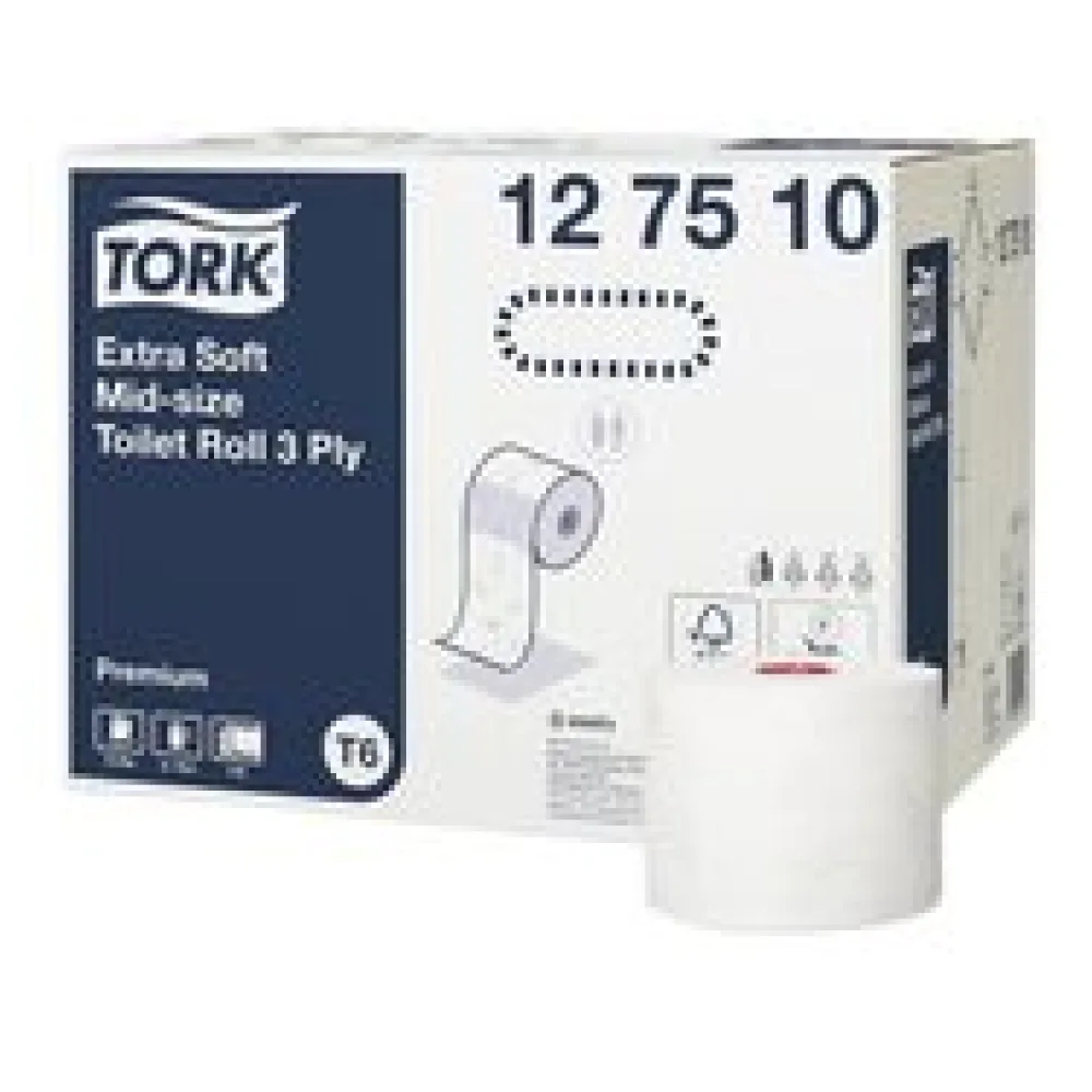 Midi Toilettenpapier Premium T6 weiß 3-lagig, 27 Rollen je 70m