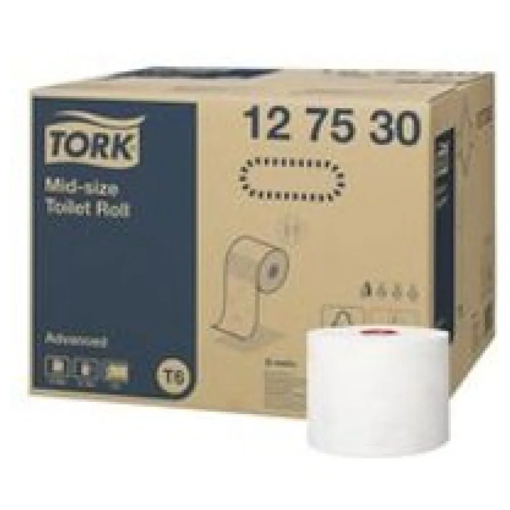 Midi Toilettenpapier Advanced T6 weiß 2-lagig, 27 Rollen je 100m – Bild 3