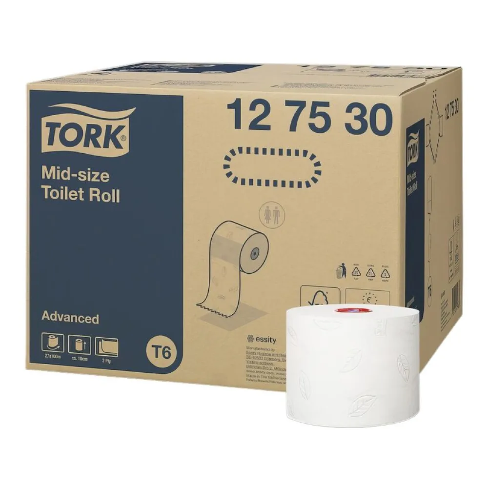 Midi Toilettenpapier Advanced T6 weiß 2-lagig, 27 Rollen je 100m – Bild 2