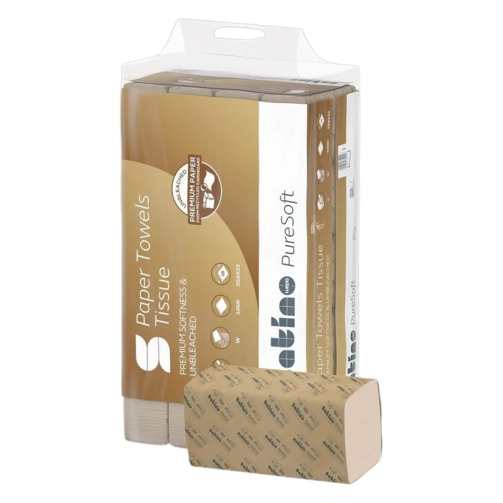 Falthandtücher PureSoft, System PT3, 24x23cm, 2-lagig 20 x 200 Stück = 4000 Stück - V-Falz, weiß – Bild 2
