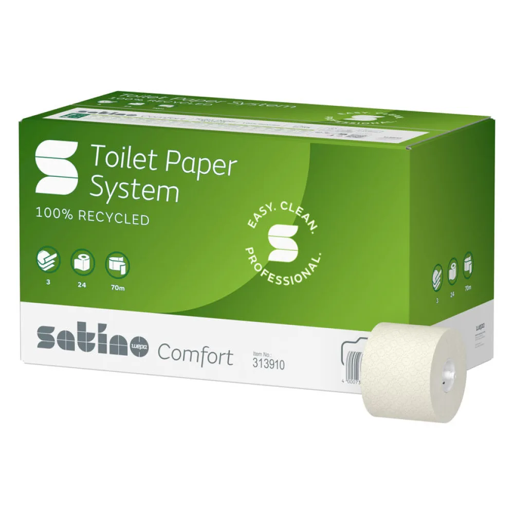 Comfort System Toilettenpapier Großrollen 3-lagig JT3 System 24 Rollen je 507 Blatt – Bild 2