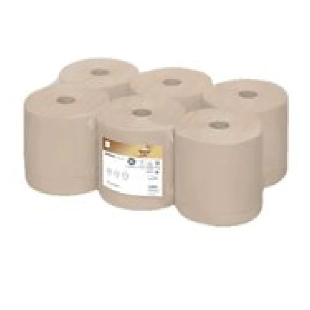 Puresoft Rollenhandtuch, System PT1, 2-lagig 6 Rollen á 680 Abrisse, 20,5cm x 170m, braun