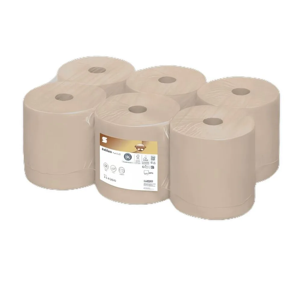 Puresoft Rollenhandtuch, System PT1, 2-lagig 6 Rollen á 680 Abrisse, 20,5cm x 170m, braun – Bild 2