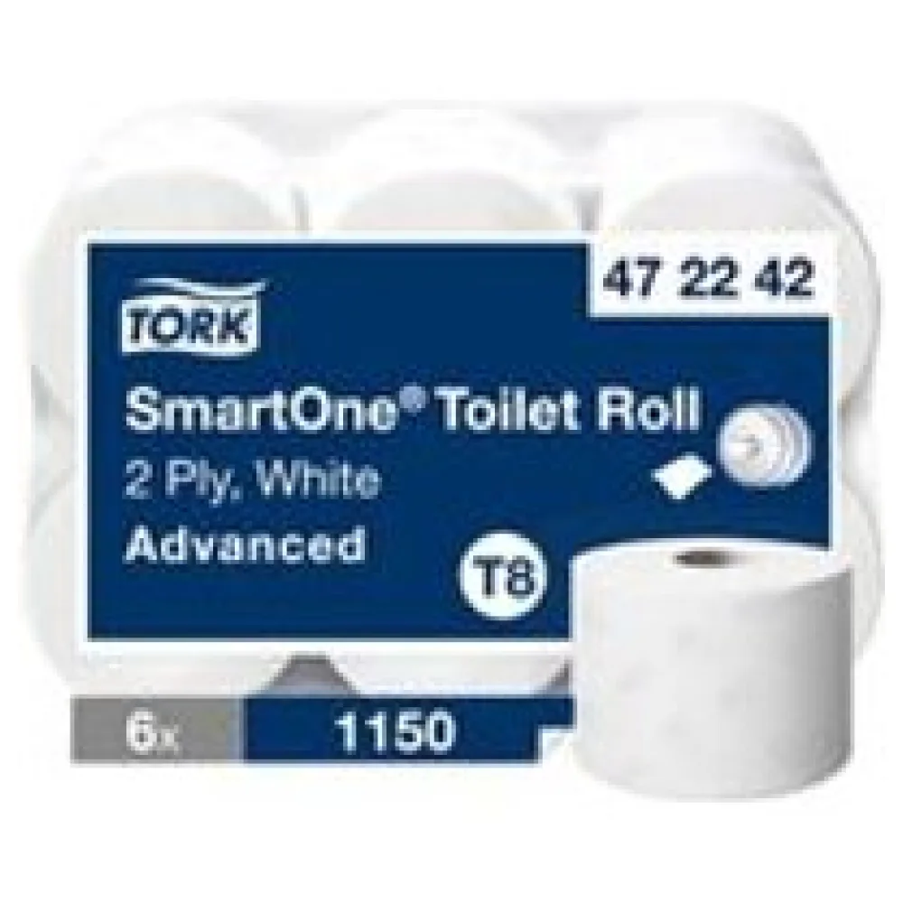 SmartOne Toilettenpapier T8 2-lagig 6 Rollen je 1150 Blatt, weiß – Bild 3